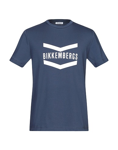 BIKKEMBERGS T-shirt Blue 95% Cotton, 5% Elastane