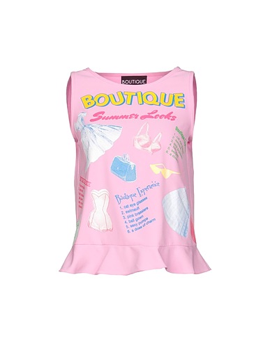 BOUTIQUE MOSCHINO Top Rosa 92% Poliestere, 8% Elastan