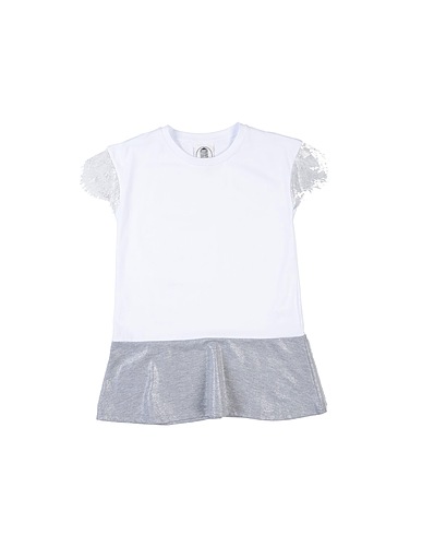 LE VOLIÈRE T-Shirt Weiß 95% Baumwolle, 5% Elastan, Polyester