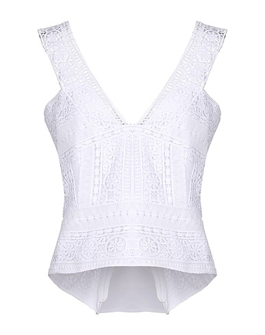 ALBERTA FERRETTI Top White 100% Polyester, Cotton, Other Fibres