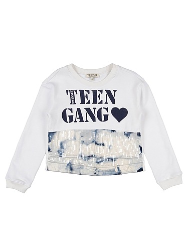 TWINSET Sweatshirt White 98% Cotton, 2% Elastane, Acrylic
