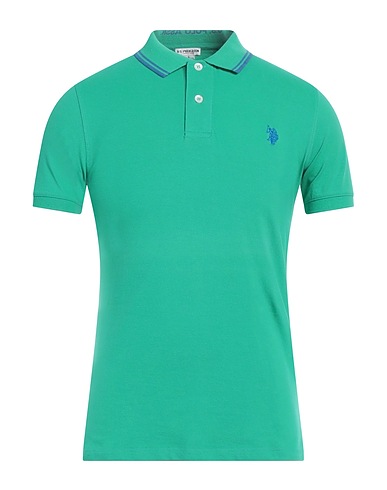 U.S.POLO ASSN. Polo shirt Green 95% Cotton, 5% Elastane