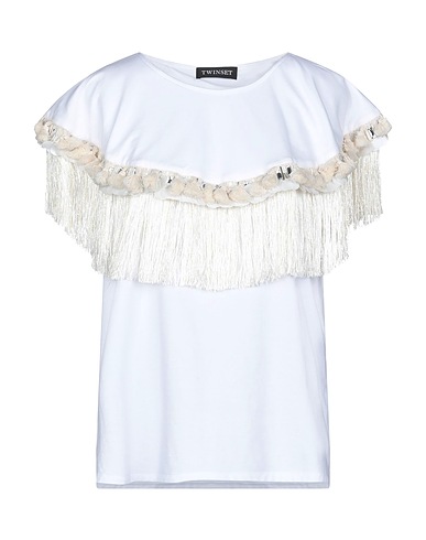 TWINSET T-shirt White 100% Cotton, Viscose, Polyester