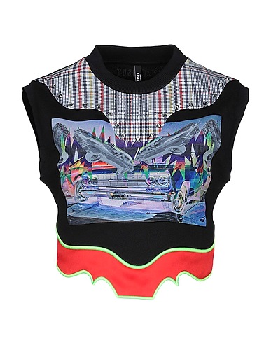 VERSUS VERSACE Sweatshirt Black 100% Cotton, Polyester, Elastane