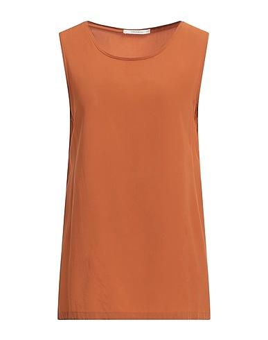 MALÌPARMI Silk top Camel 100% Silk