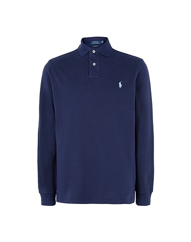 POLO RALPH LAUREN ポロシャツ Long Sleeve Custom Fit Polo ミッドナイトブルー コットン 100%