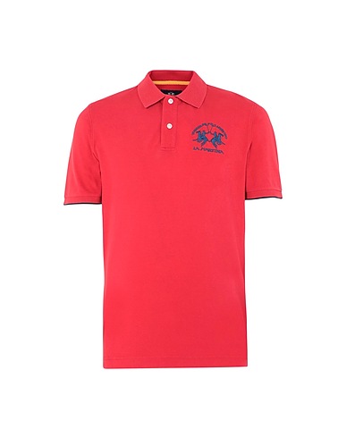 LA MARTINA Polo shirt Red 95% Cotton, 5% Elastane