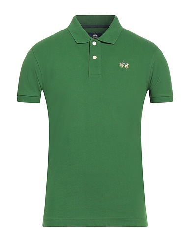 LA MARTINA Polo shirt Green 95% Cotton, 5% Elastane
