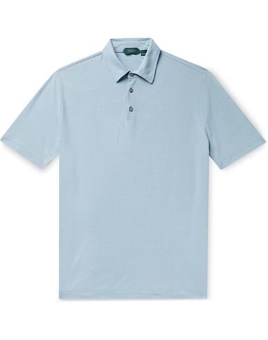 Zanone Polo Shirts In Pastel Blue