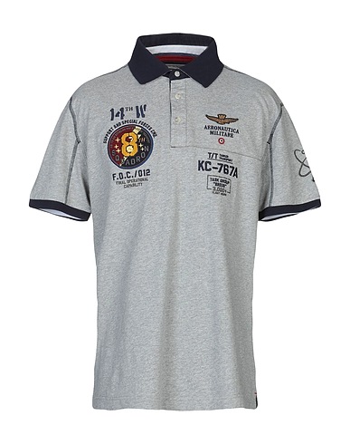 AERONAUTICA MILITARE Polo shirt Grey 100% Cotton