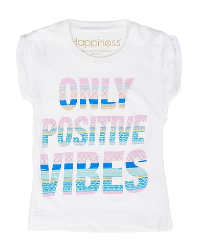 HAPPINESS T-shirt White 100% Cotton