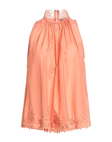 ELISABETTA FRANCHI Evening top Salmon pink 70% Cotton, 30% Silk, Polyamide