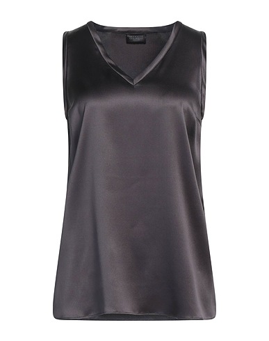 BRUNELLO CUCINELLI Top Charcoal 96% Silk, 4% Elastane