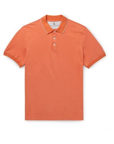 Brunello Cucinelli Polo Shirts In Rust