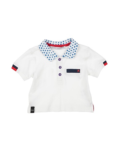 DANIELE ALESSANDRINI Polo shirt White 95% Cotton, 5% Elastane