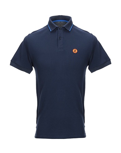 SAVE THE DUCK Polo shirt Midnight blue 97% Cotton, 3% Elastane