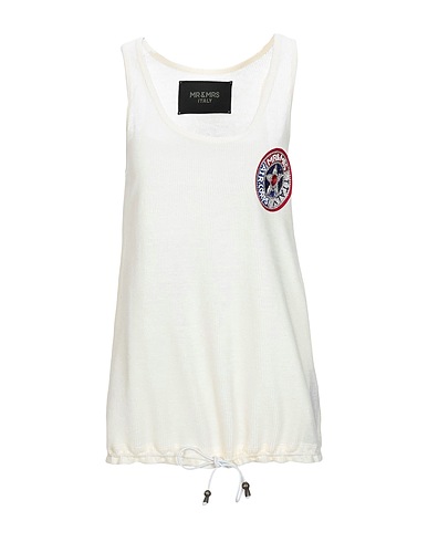 MR & MRS ITALY Vest Ivory 56% Linen, 40% Viscose, 3% Polyamide, 1% Elastane, Glass