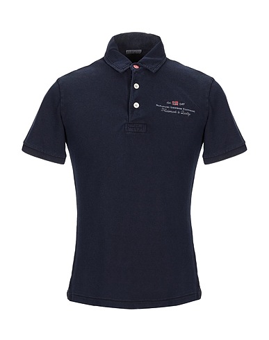 NAPAPIJRI Polo shirt Midnight blue 100% Cotton