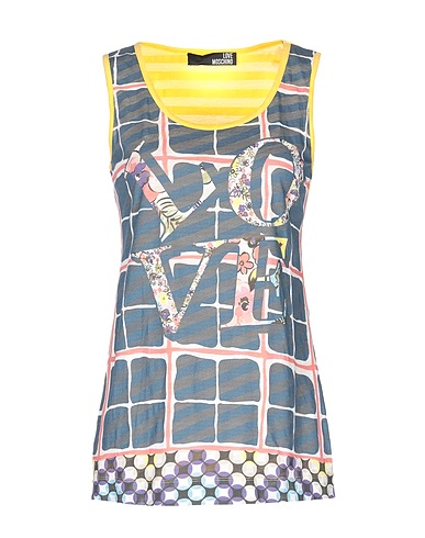 LOVE MOSCHINO Tank top Yellow 100% Cotton