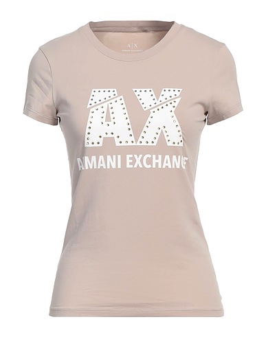 ARMANI EXCHANGE T-shirt Beige 92% Cotton, 8% Elastane