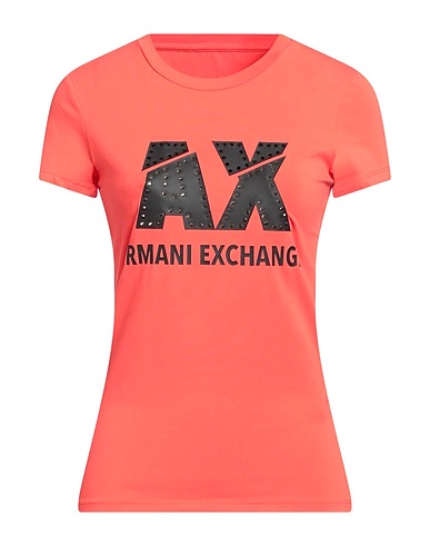 ARMANI EXCHANGE T-shirt Tomato red 92% Cotton, 8% Elastane