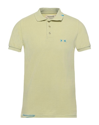 PROJECT E Polo shirt Light green 100% Cotton