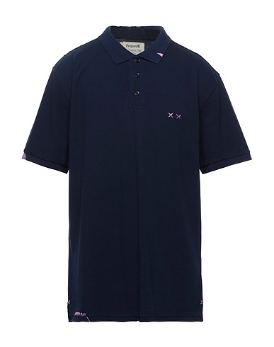 PROJECT E Polo shirt Midnight blue 100% Cotton