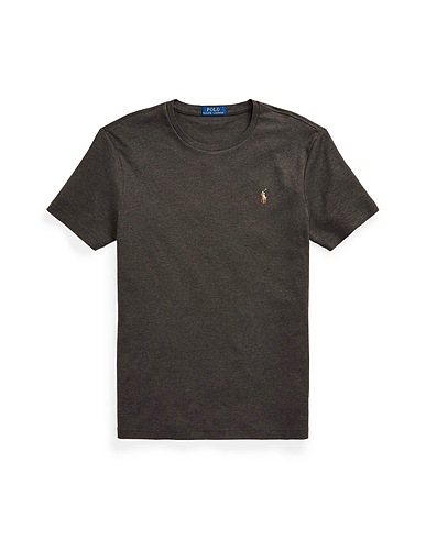 POLO RALPH LAUREN Basic T-Shirt Custom Slim Fit Soft-Touch Tee
 Braungrau 100% Baumwolle