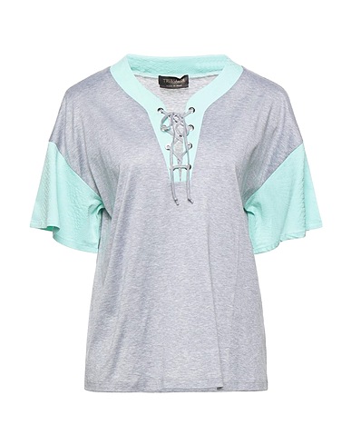 TRUSSARDI T-shirt Turquoise 100% Cotton, Cupro, Elastane