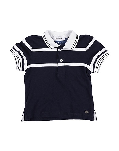BYBLOS Polo shirt Midnight blue 95% Cotton, 5% Elastane