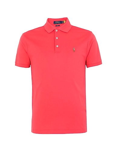 POLO RALPH LAUREN Polo shirt CUSTOM SLIM SOFT-TOUCH POLO Coral 100% Cotton