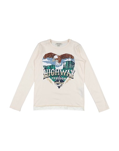 TWINSET T-shirt Ivory 95% Cotton, 5% Elastane, Polyamide