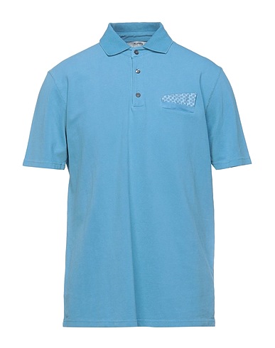 ALPHA STUDIO Polo shirt Sky blue 100% Cotton