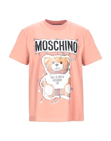 MOSCHINO T-shirt Salmon pink 97% Cotton, 3% Other Fibres