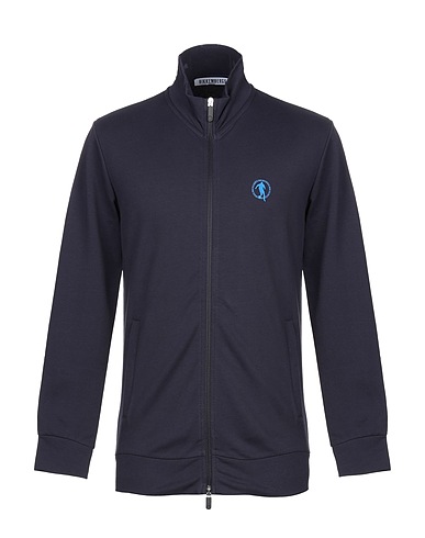 BIKKEMBERGS Sweatshirt Midnight blue 95% Cotton, 5% Elastane