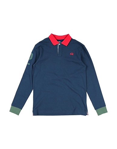 LA MARTINA Polo shirt Midnight blue 95% Cotton, 5% Elastane
