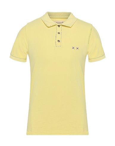 PROJECT E Polo shirt Pastel yellow 100% Cotton