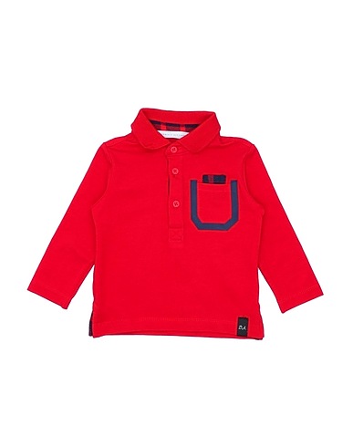 DANIELE ALESSANDRINI Polo shirt Red 95% Cotton, 5% Elastane