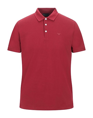 EMPORIO ARMANI Polo shirt Brick red 100% Cotton