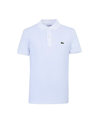 LACOSTE Polo shirt White 100% Cotton