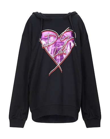 DOLCE&GABBANA Hooded sweatshirt Black 95% Cotton, 5% Elastane