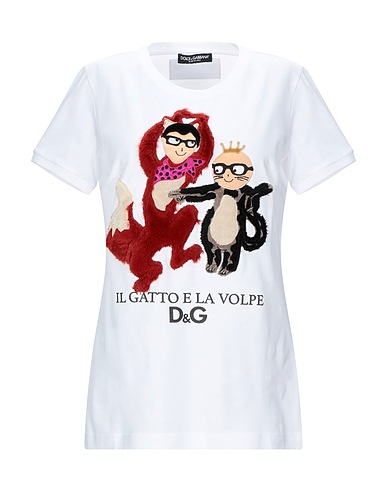 DOLCE&GABBANA T-shirt White 100% Cotton, Polyester, Silk, Elastane