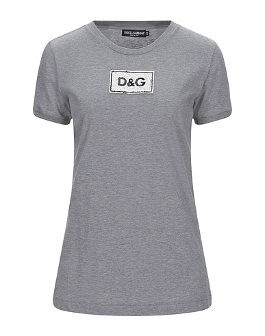 DOLCE&GABBANA T-shirt Grey 100% Cotton, Polyester, Polyamide