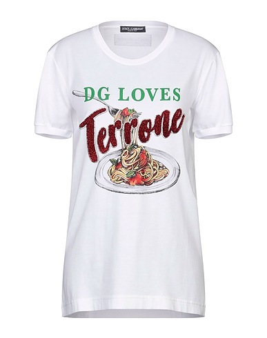 DOLCE&GABBANA T-shirt White 60% Polyester, 25% Viscose, 15% Metallic Polyester