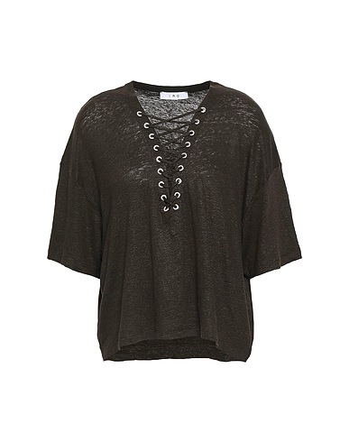 IRO T-shirt Dark brown 100% Linen