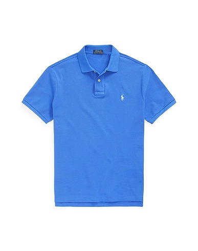 POLO RALPH LAUREN Polo shirt SLIM FIT MESH POLO SHIRT
 Pastel blue 100% Cotton