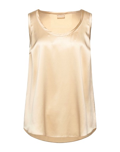 BRUNELLO CUCINELLI Top Pastel yellow 96% Silk, 4% Elastane