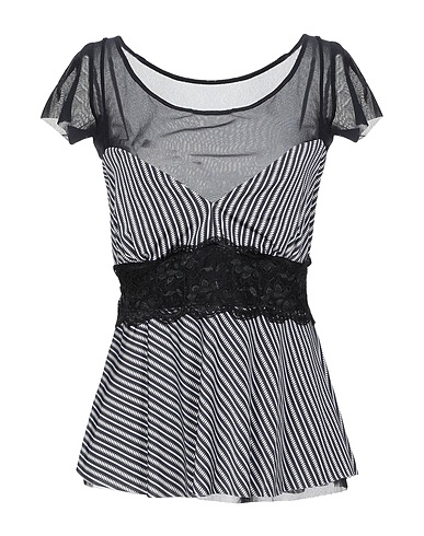 PIANURASTUDIO T-shirt Black 100% Polyamide, Viscose, Elastane
