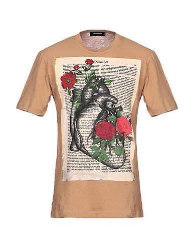 DSQUARED2 T-shirt Camel 100% Cotton