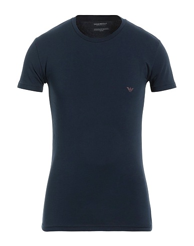 EMPORIO ARMANI T-shirt Midnight blue 95% Cotton, 5% Elastane